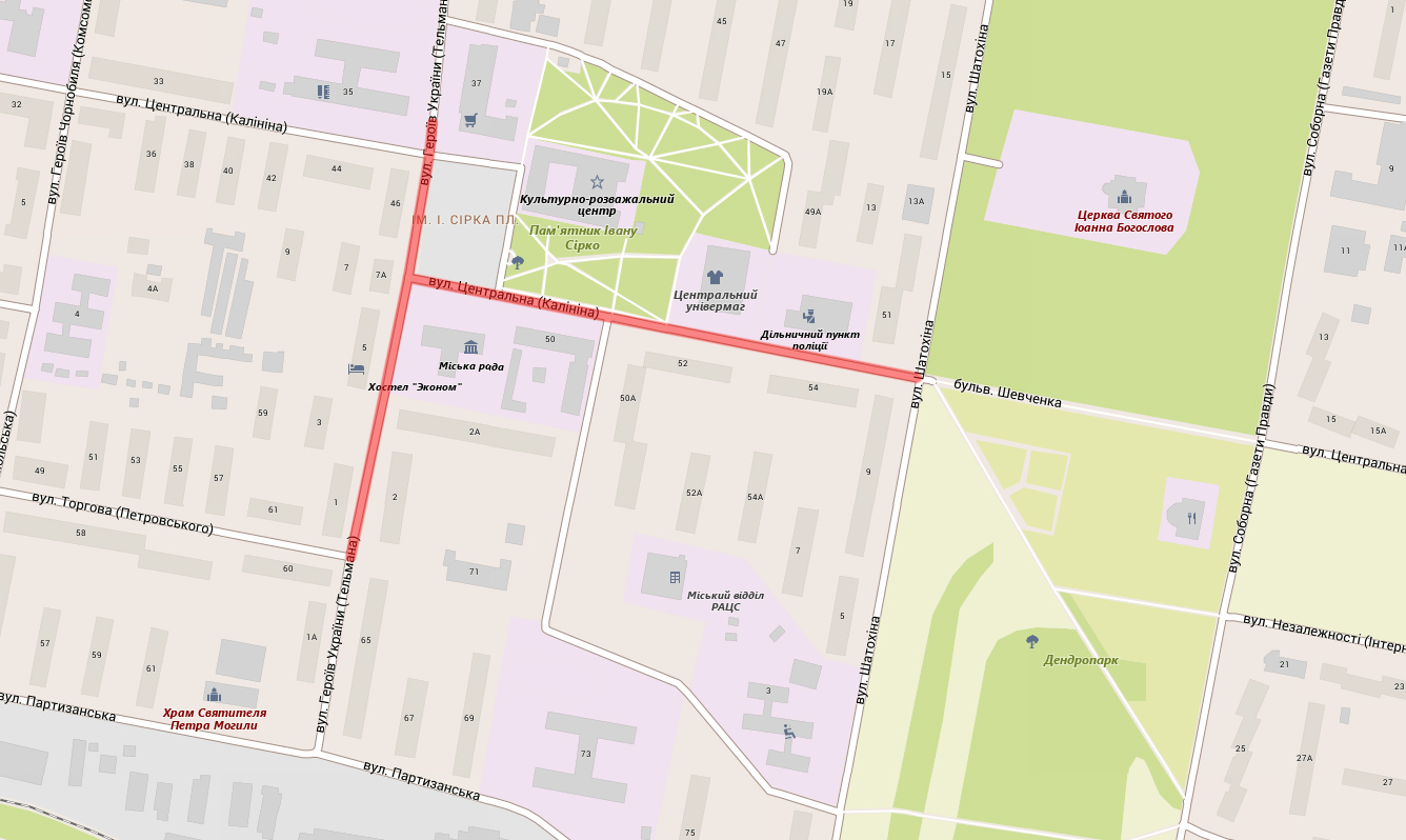 map closed road