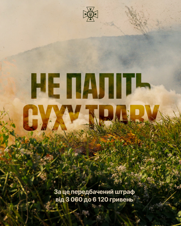 Випалюєте суху траву &ndash; платіть штраф