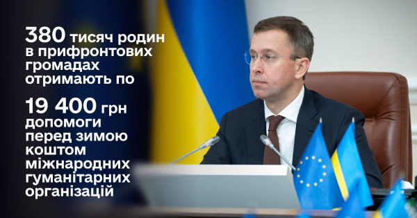 Понад 380 тисяч родин у прифронтових громадах отримають кошти на опалювальний сезон